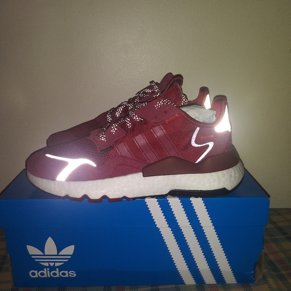 New 3M X Adidas Nite Jogger "Burgundy" Size 6 - Picture 3 of 7